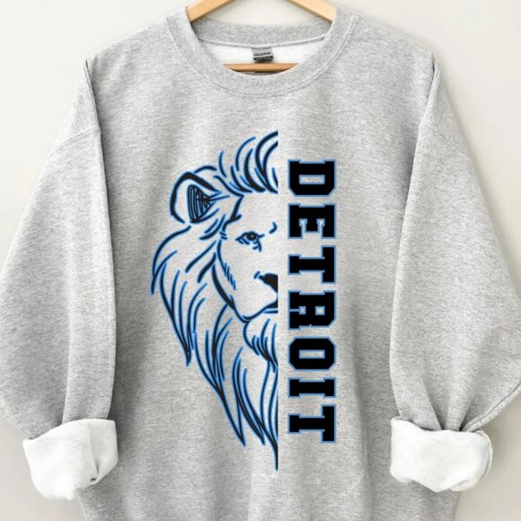 Detroit Lions Sweatshirt Detroit Lions Football Shirt Retro Vintage Unisex - Picture 2 of 2